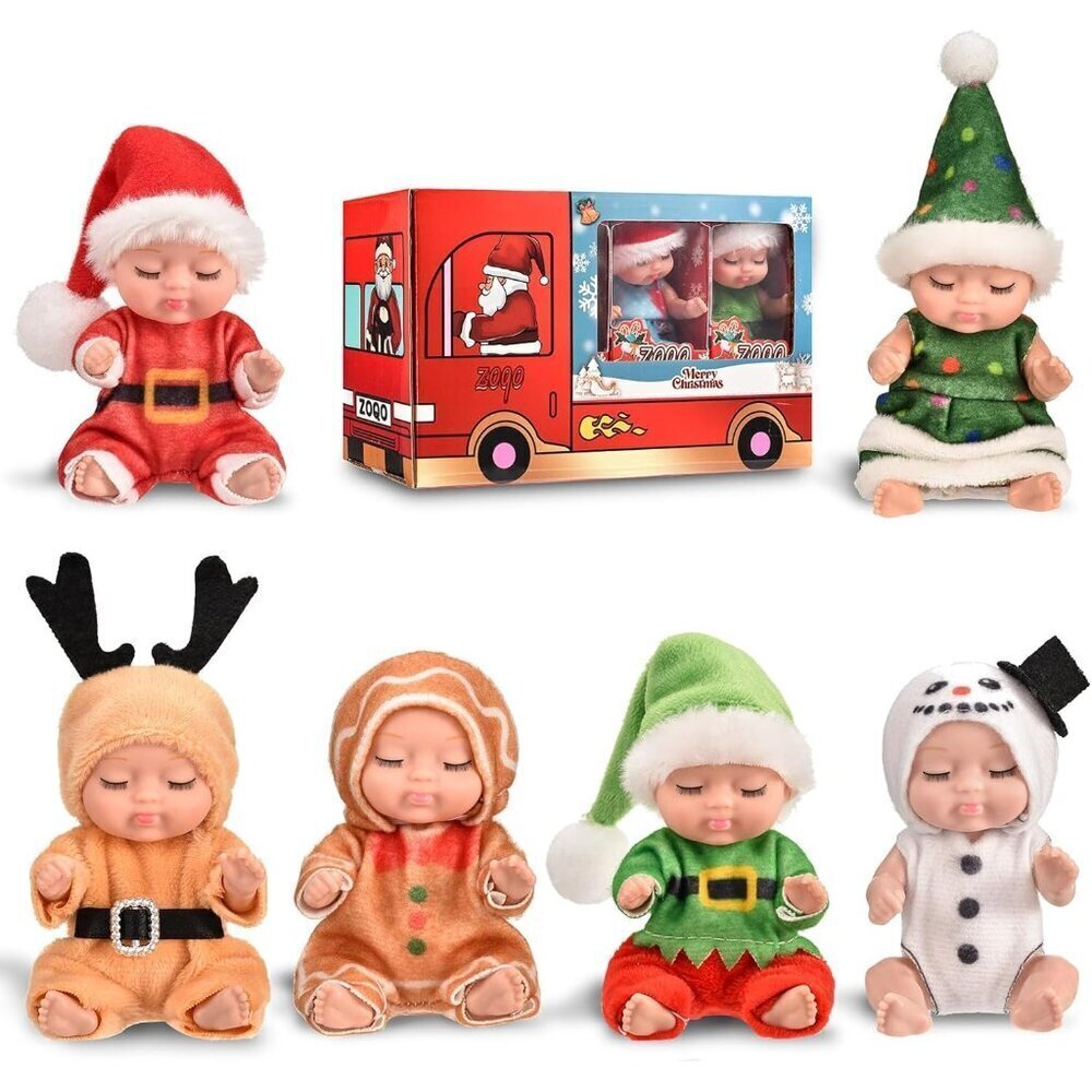2. ZCOINS Mini Reborn Dolls 6 Pack 4.3 Inch Washable Baby Dolls Christmas Gift